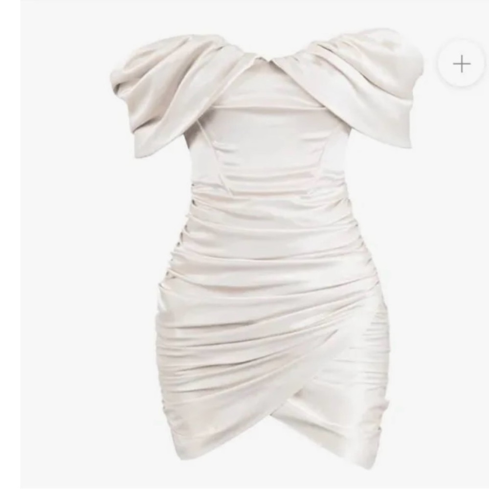 Elegant Cream Off-Shoulder Dress
